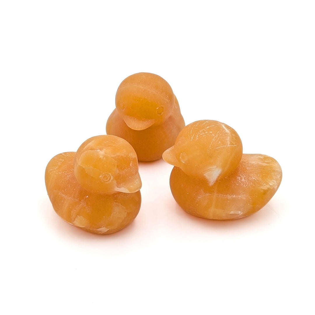 Orange Calcite Duck Figurine