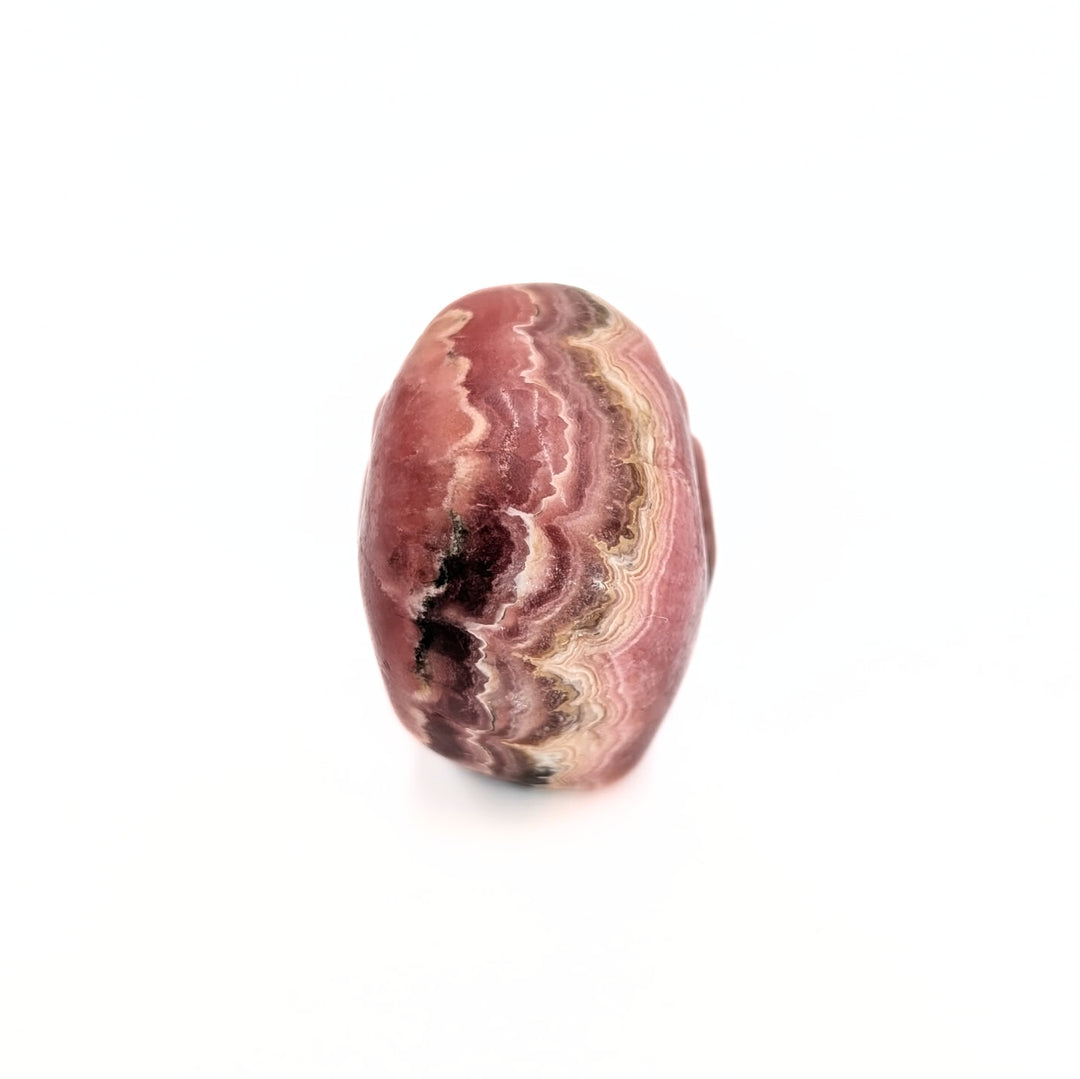 Rhodochrosite Carved Skull Figurine