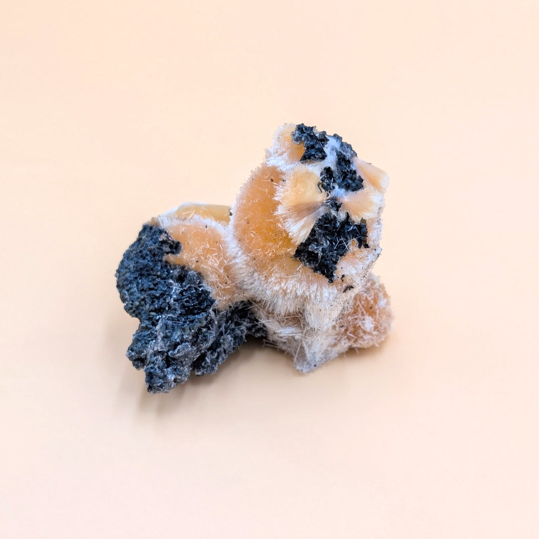 Thomsonite with Mesolite on Black Heulandite Matrix - Collector’s Specimen