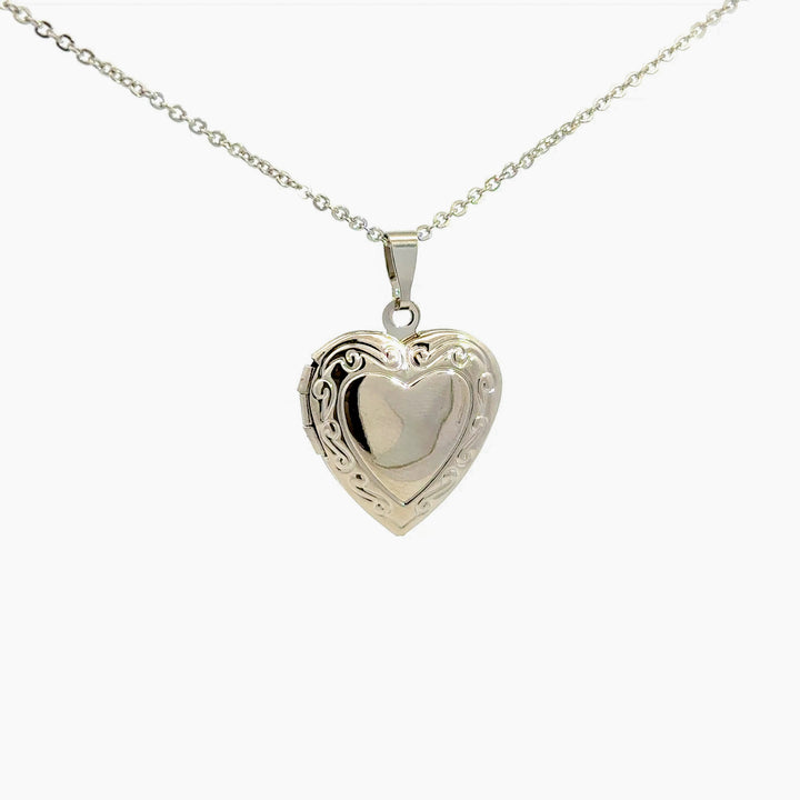 Vintage-Inspired Stainless Steel Heart Locket