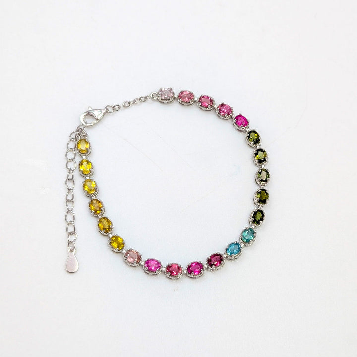 Multicolored Tourmaline Bracelet in Sterling Silver