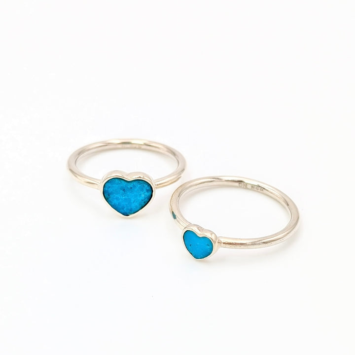 Turquoise Heart Ring Set in Sterling Silver