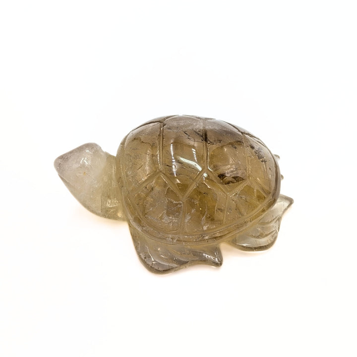 Carved Citrine Turtle Figurine