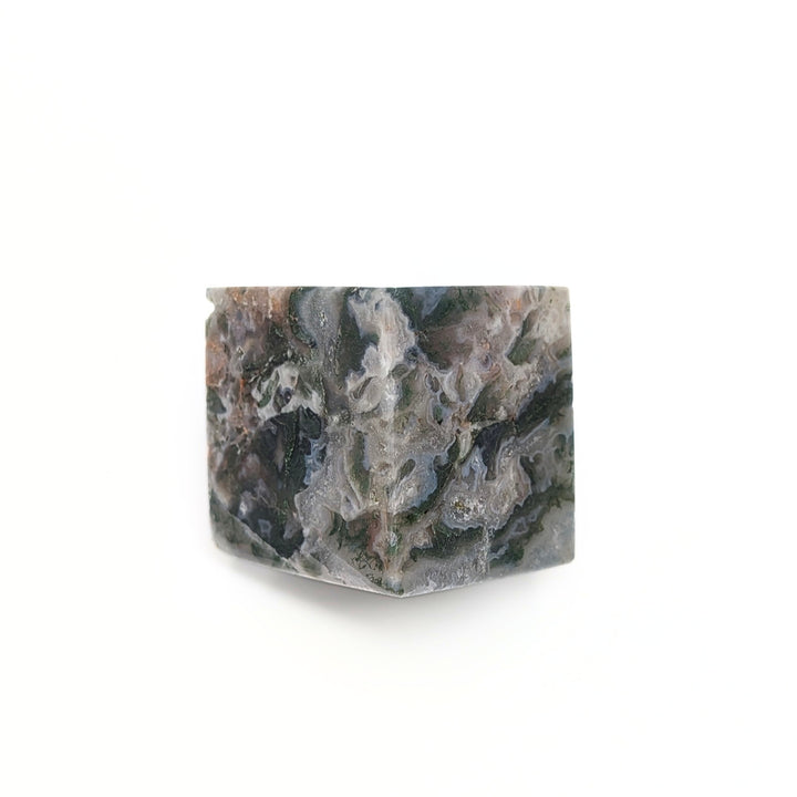 Moss Agate Polished Cube