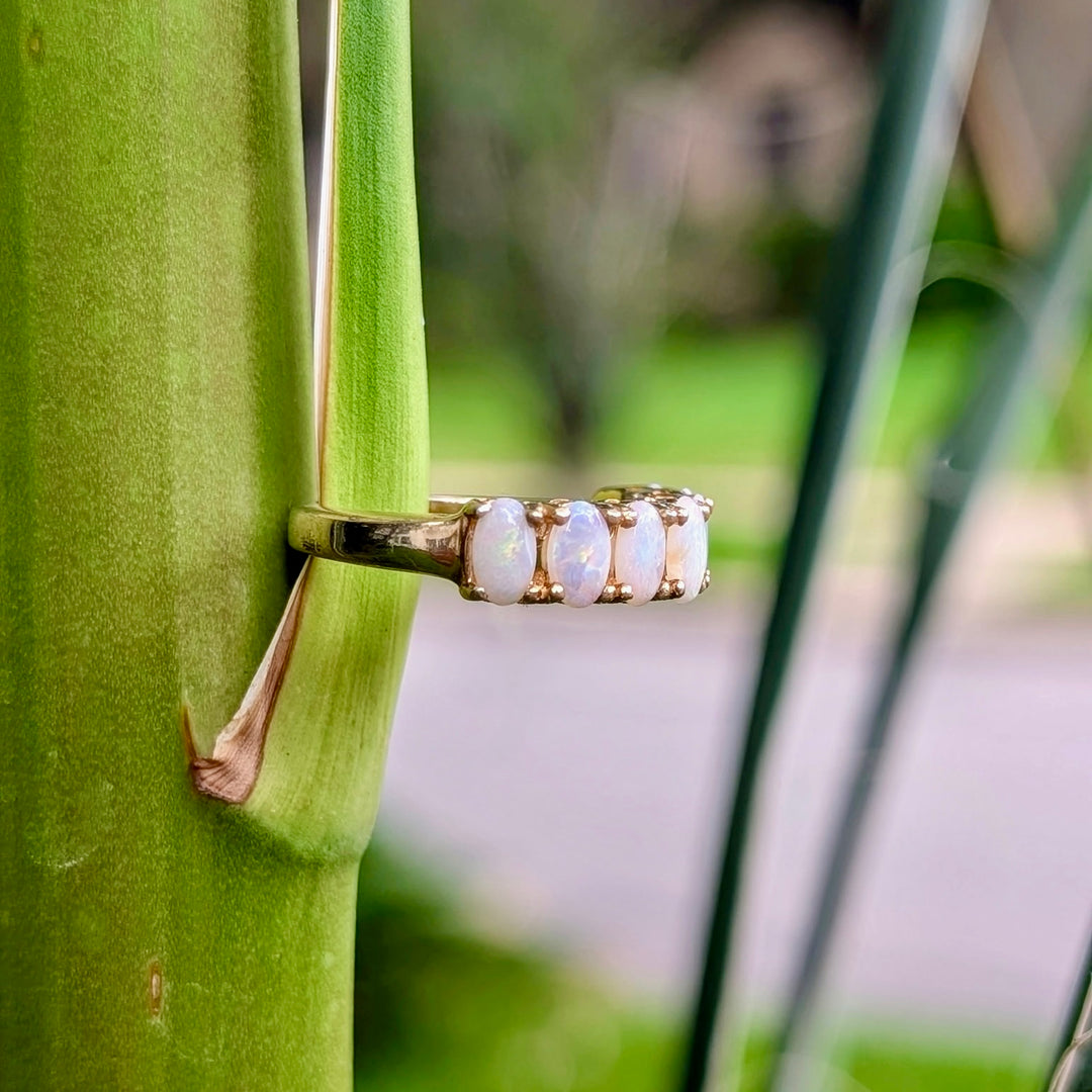Vintage Oval Opal Ring in Vermeil