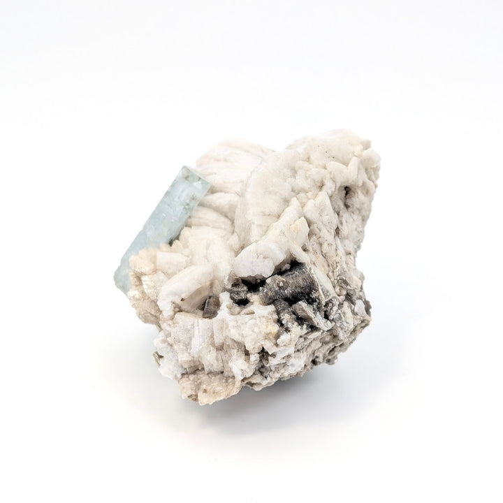 Aquamarine on Cleavelandite with Muscovite