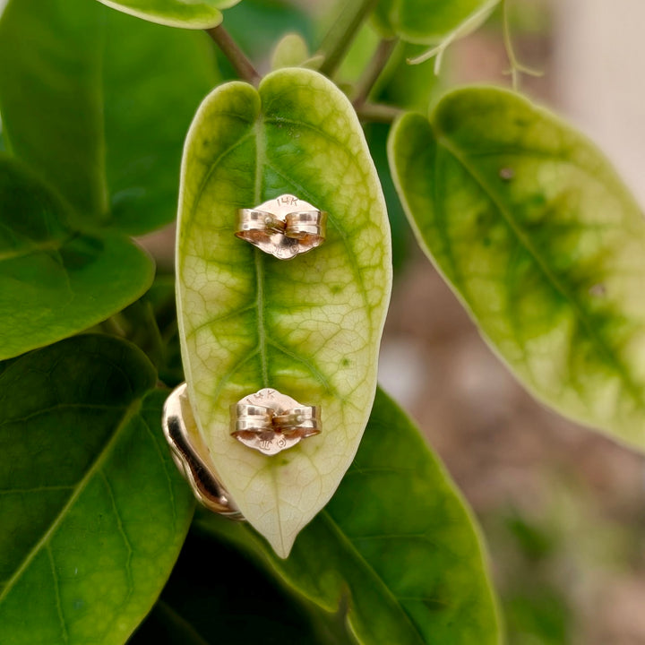 Vintage Rose Stud Earrings in 14k Yellow Gold
