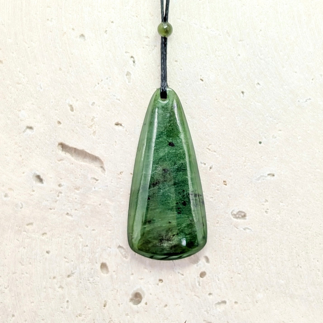Canadian Jade Freeform Necklace on Adjustable Cord