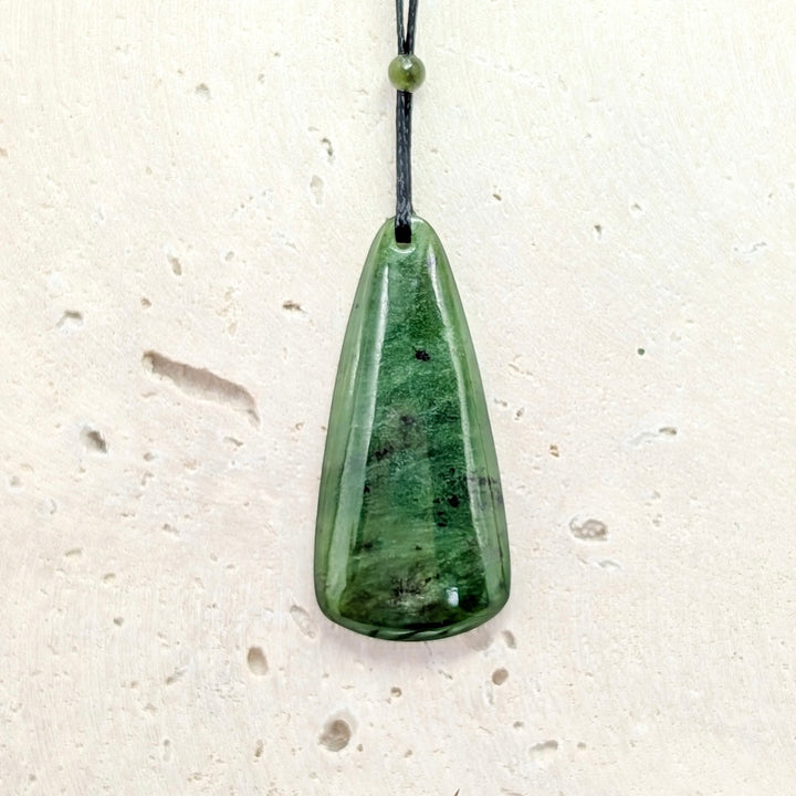 Canadian Jade Freeform Necklace on Adjustable Cord