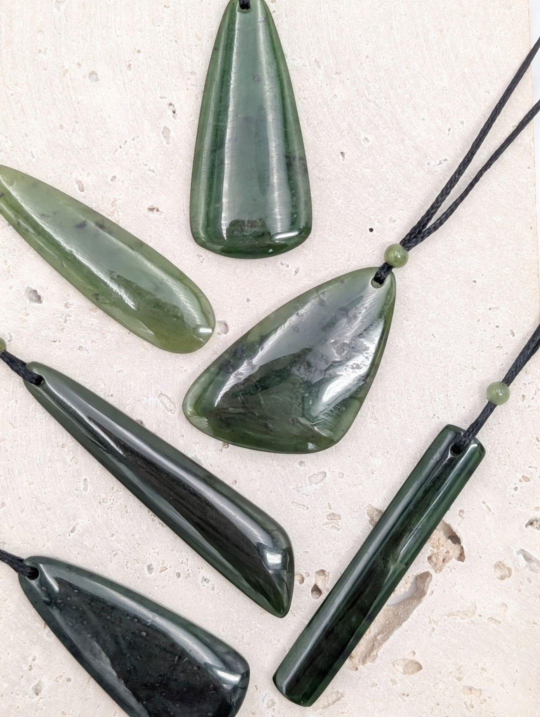 Canadian Jade Freeform Necklace on Adjustable Cord