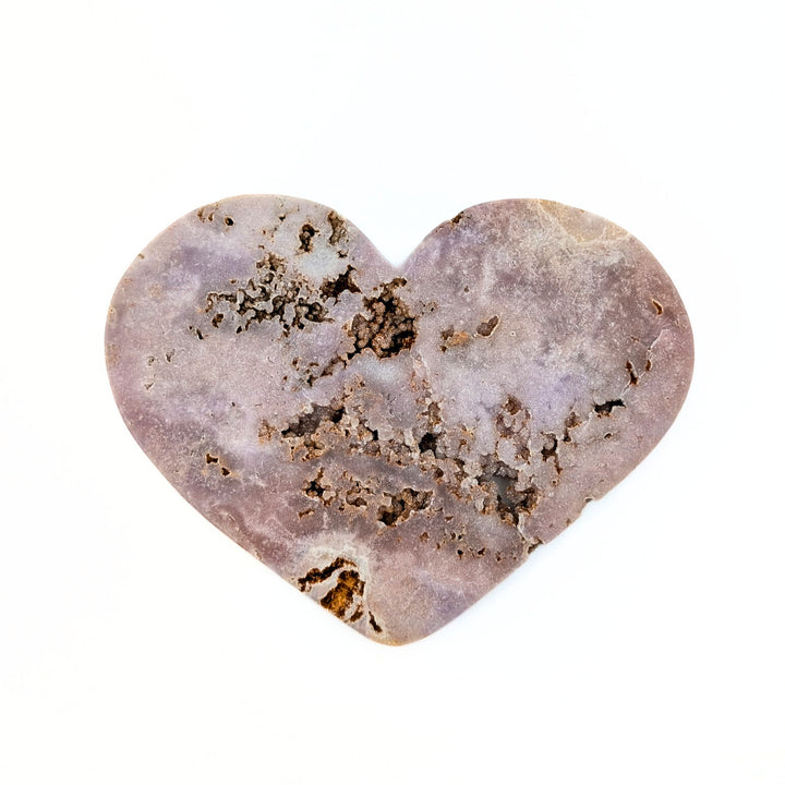 Large Pink Amethyst Druzy Heart Carving
