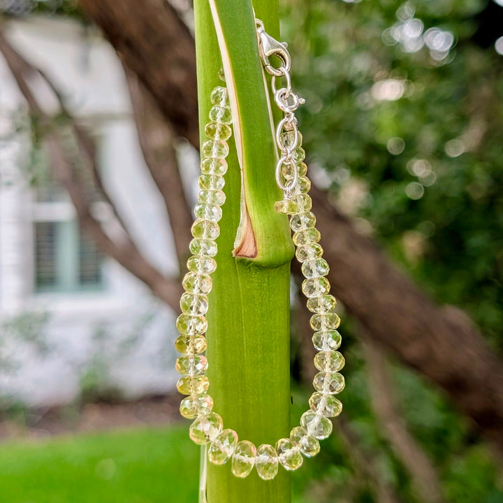 Heliodor Crystal Faceted Bracelet in Sterling Silver