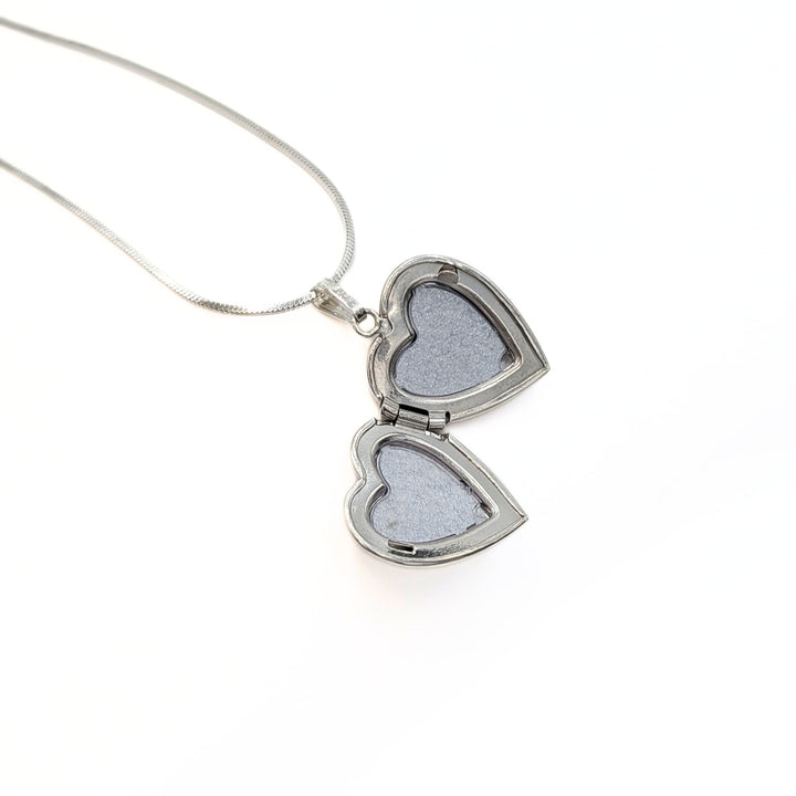 Diamond Accent Heart Locket Necklace in Sterling Silver
