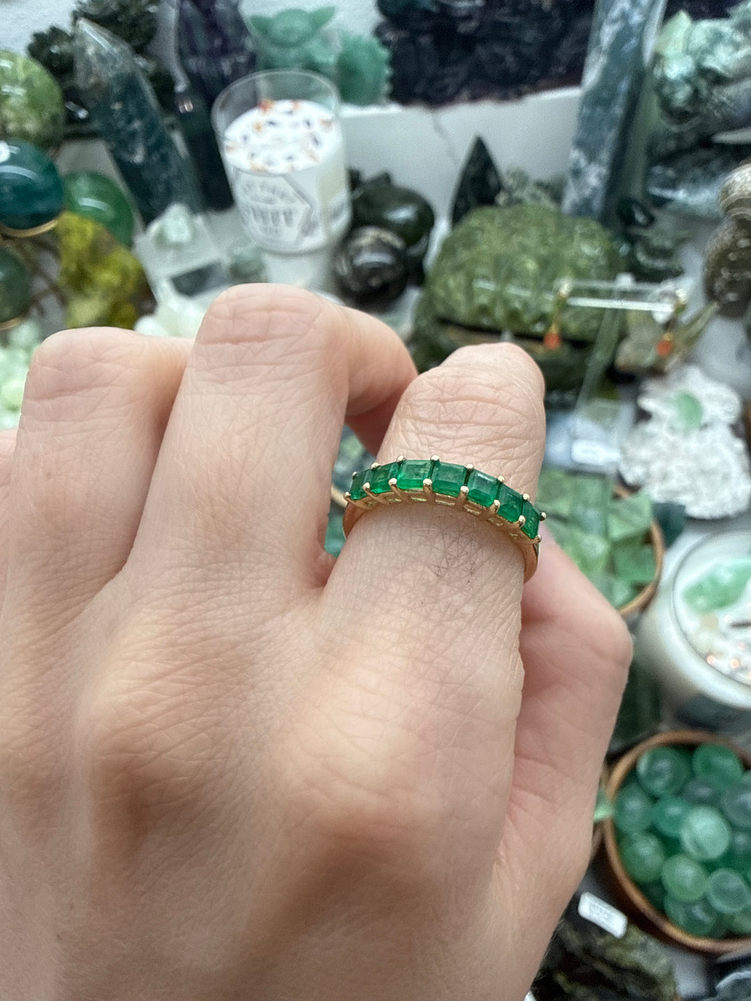 Vtg Emerald Ring 14k YG Sz 7