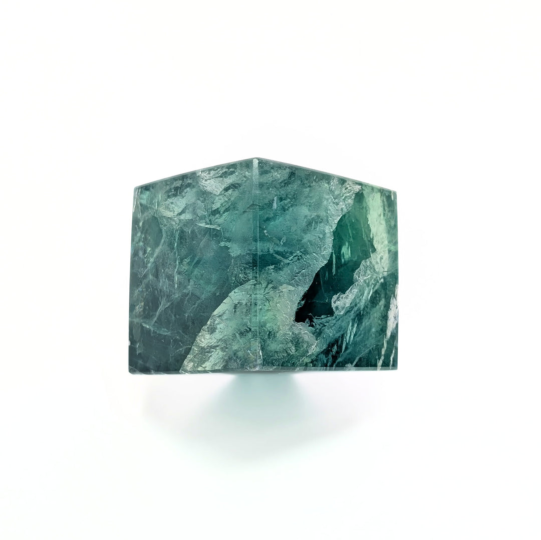 Polished Green Fluorite Standing Cube