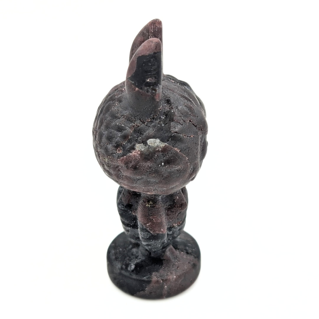 Garnet in Matrix Labubu-Inspired Carved Figurine