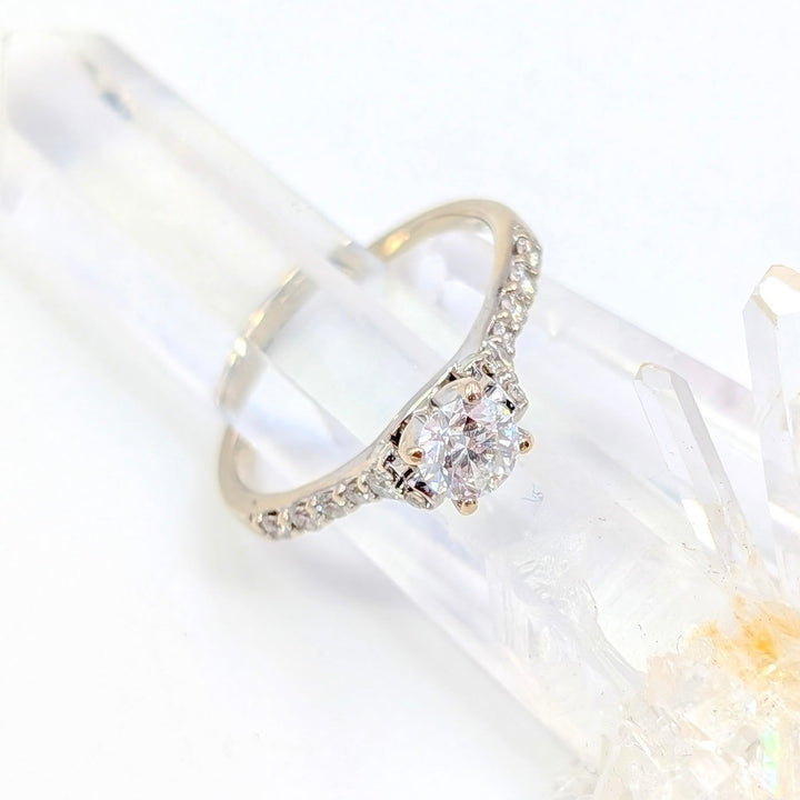 Vintage Diamond Engagement Ring in 14K White Gold