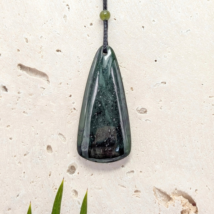 Canadian Jade Freeform Necklace on Adjustable Cord