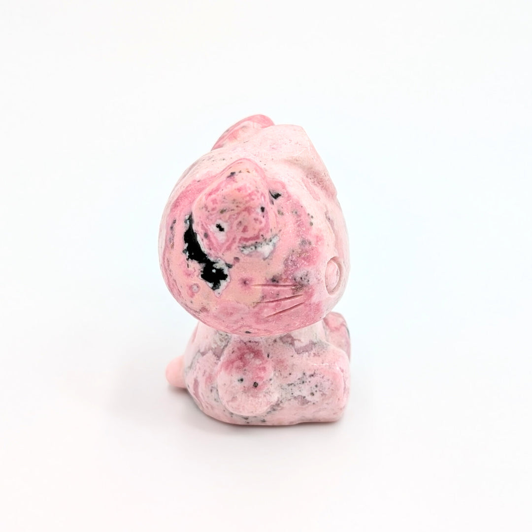 Hello Kitty Inspired Rhodonite Figurine