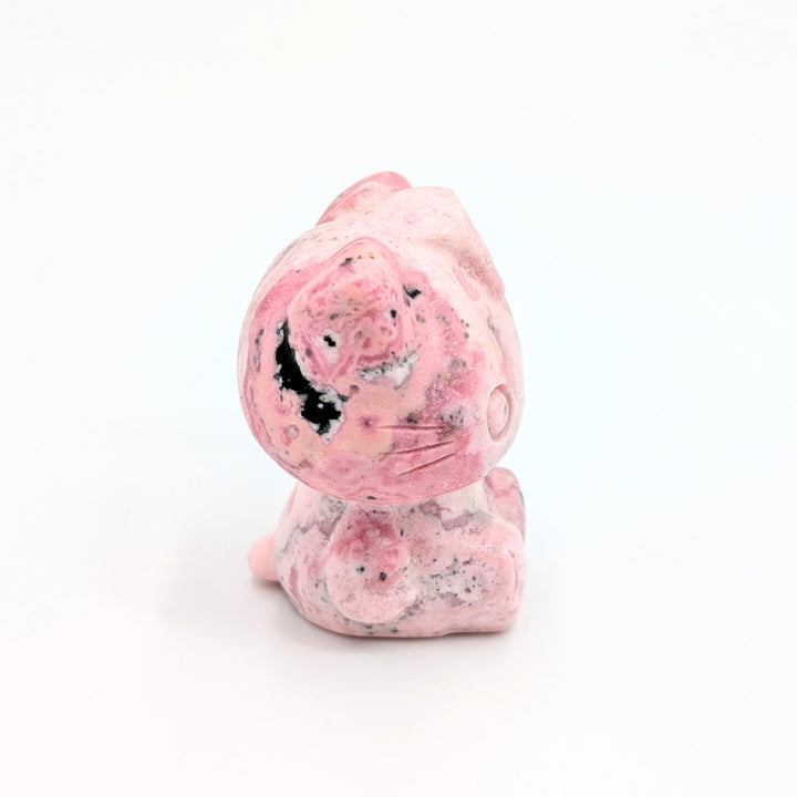 Hello Kitty Inspired Rhodonite Figurine