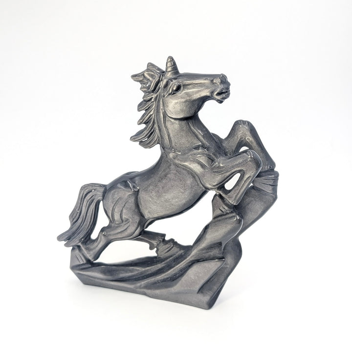 Silversheen Obsidian Carved Unicorn
