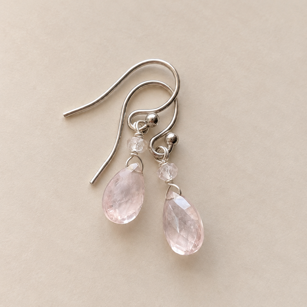 Faceted Briolette Gemstone Dangle Earrings in Sterling Silver