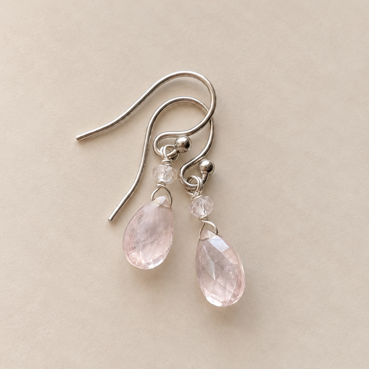 Faceted Briolette Gemstone Dangle Earrings in Sterling Silver