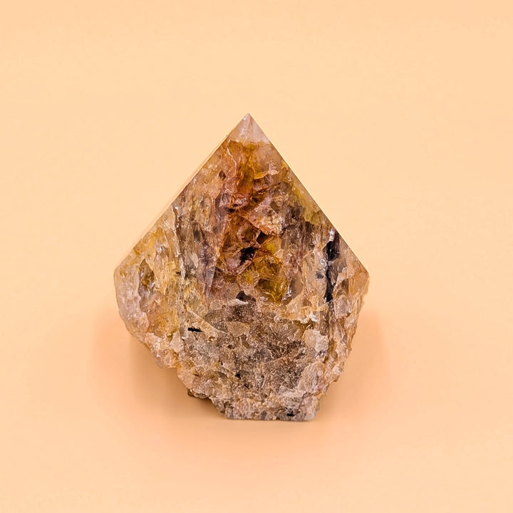 Golden Healer Quartz Polished Point with Raw Base