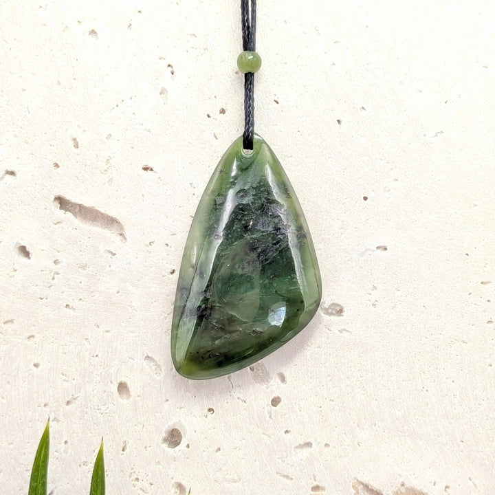 Canadian Jade Freeform Necklace on Adjustable Cord