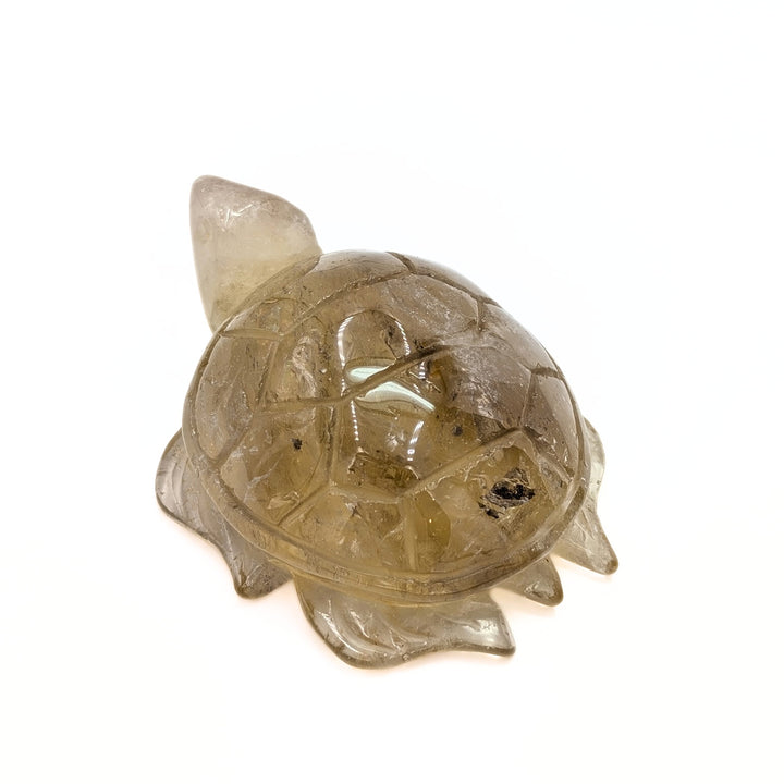 Carved Citrine Turtle Figurine