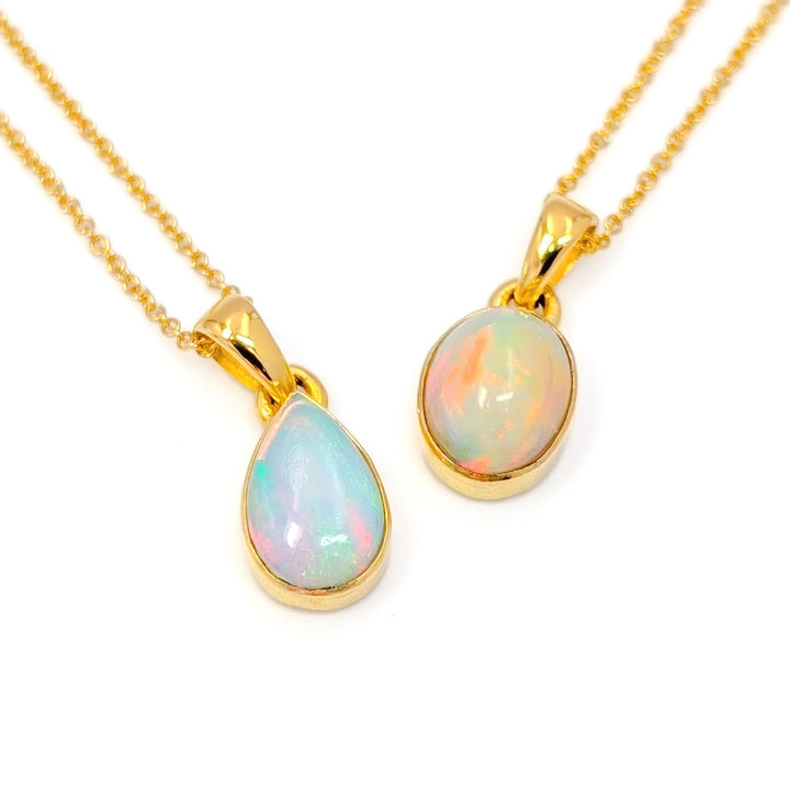 Ethiopian Opal Necklace in 18K Gold Over Sterling Silver