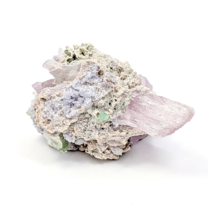 Kunzite with Green Tourmaline on Cleavelandite