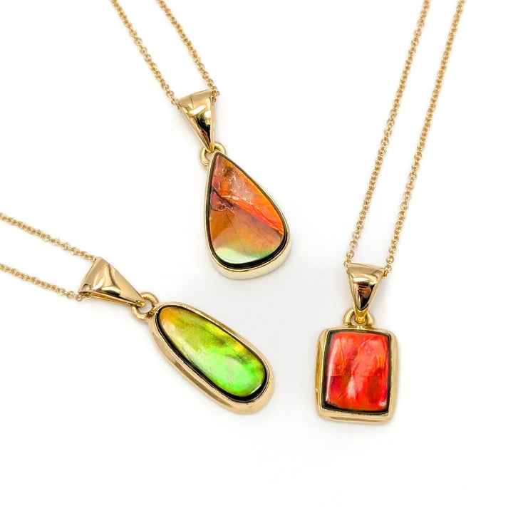 Ammolite Necklace in 18K Gold Over Sterling Silver