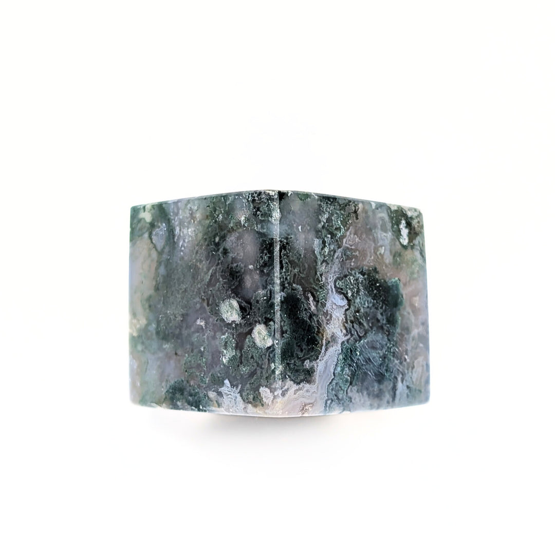 Moss Agate Polished Cube