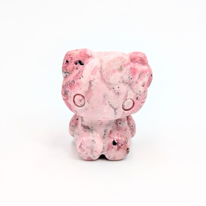 Hello Kitty Inspired Rhodonite Figurine