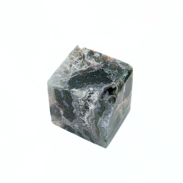 Moss Agate Polished Cube