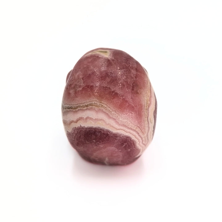 Rhodochrosite Carved Skull Figurine