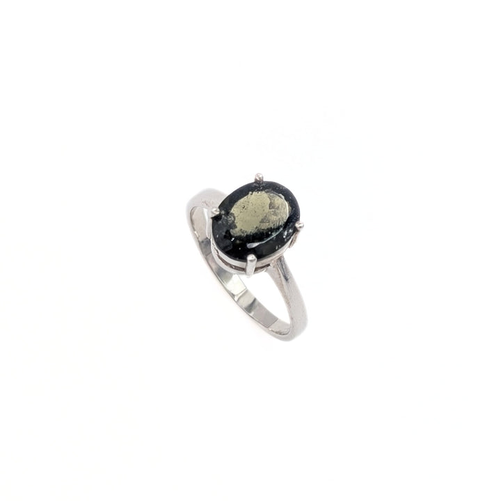 Moldavite Ring in Sterling Silver