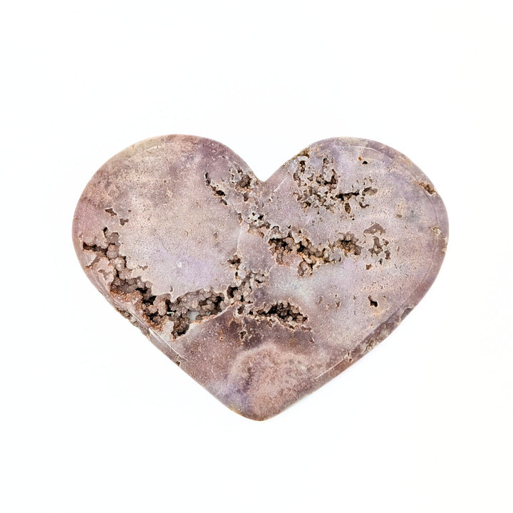 Large Pink Amethyst Druzy Heart Carving