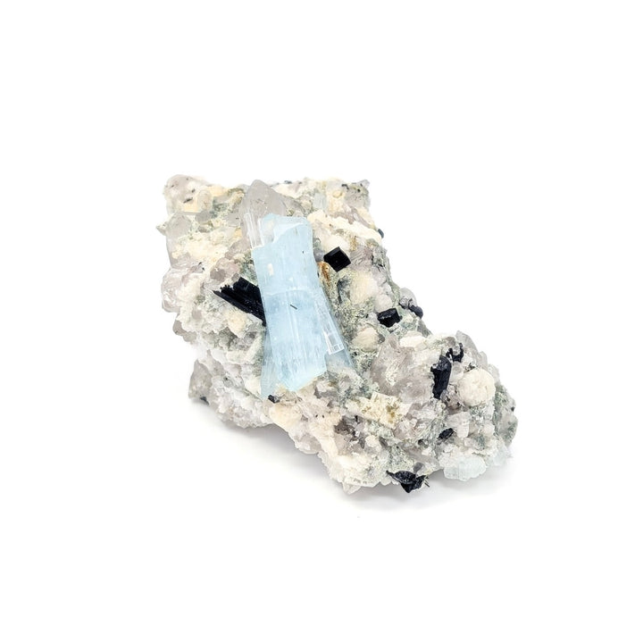 Aquamarine with Quartz & Black Tourmaline