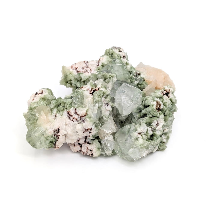 Green Apophyllite with Heulandite & Stilbite Freeform Cluster