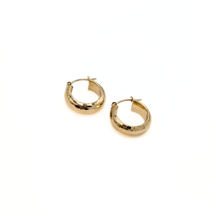 Vintage Hoop Earrings in 14K Yellow Gold