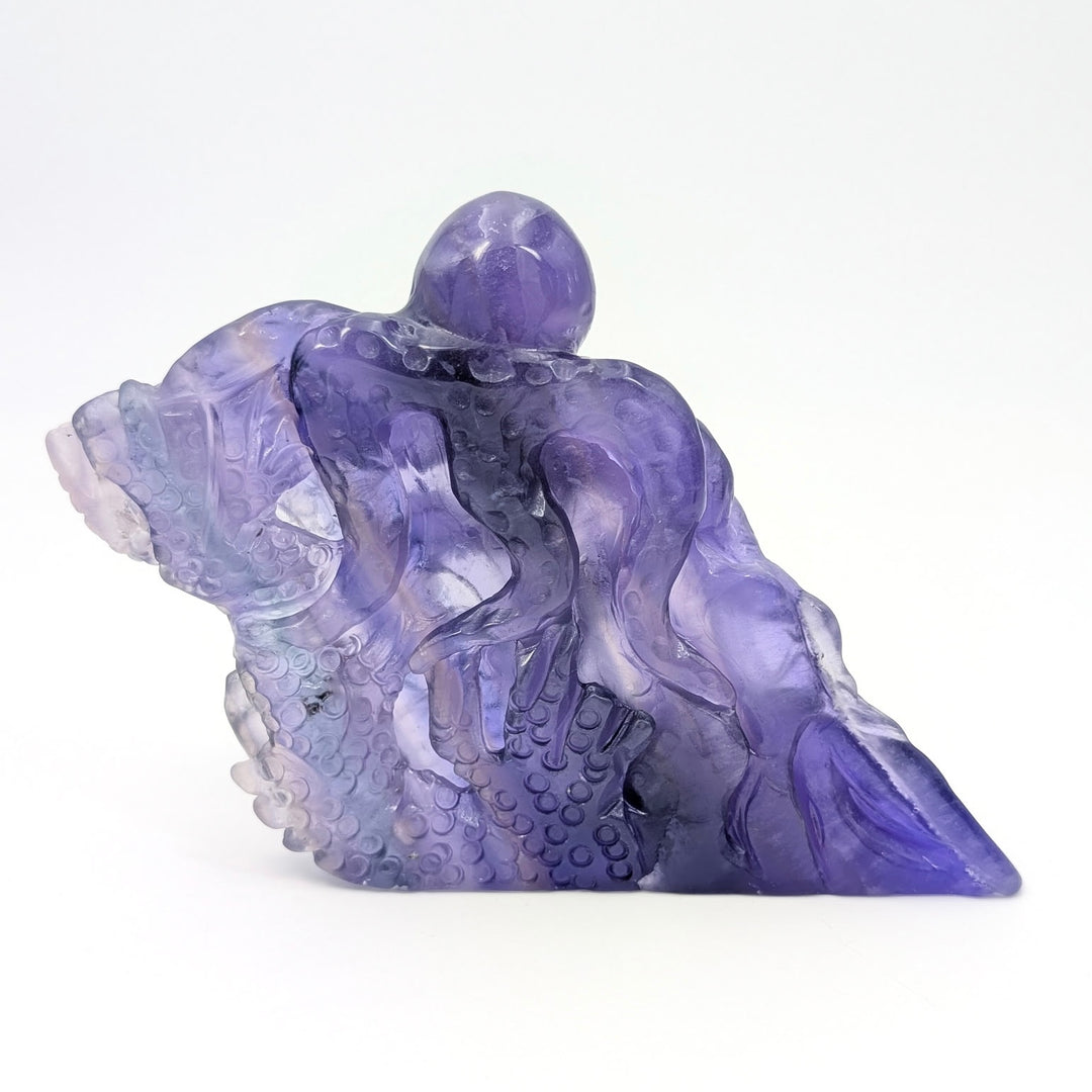 Rainbow Fluorite Octopus & Sea Turtle Ocean Carved Sculpture