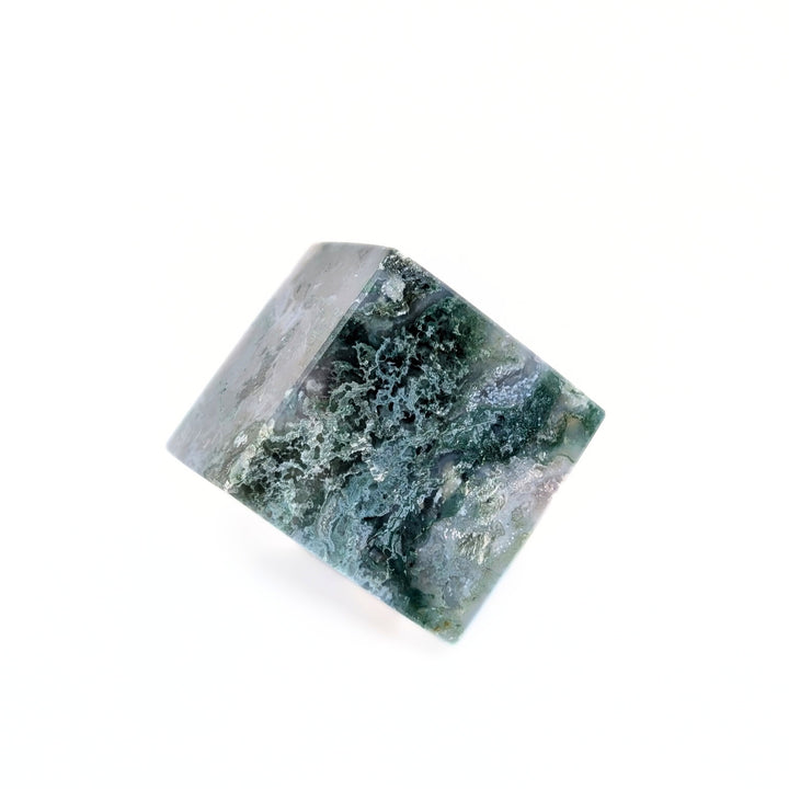 Moss Agate Polished Cube