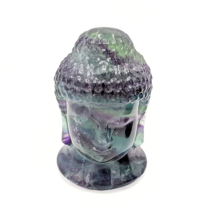 Carved Fluorite Buddha Head Figurine