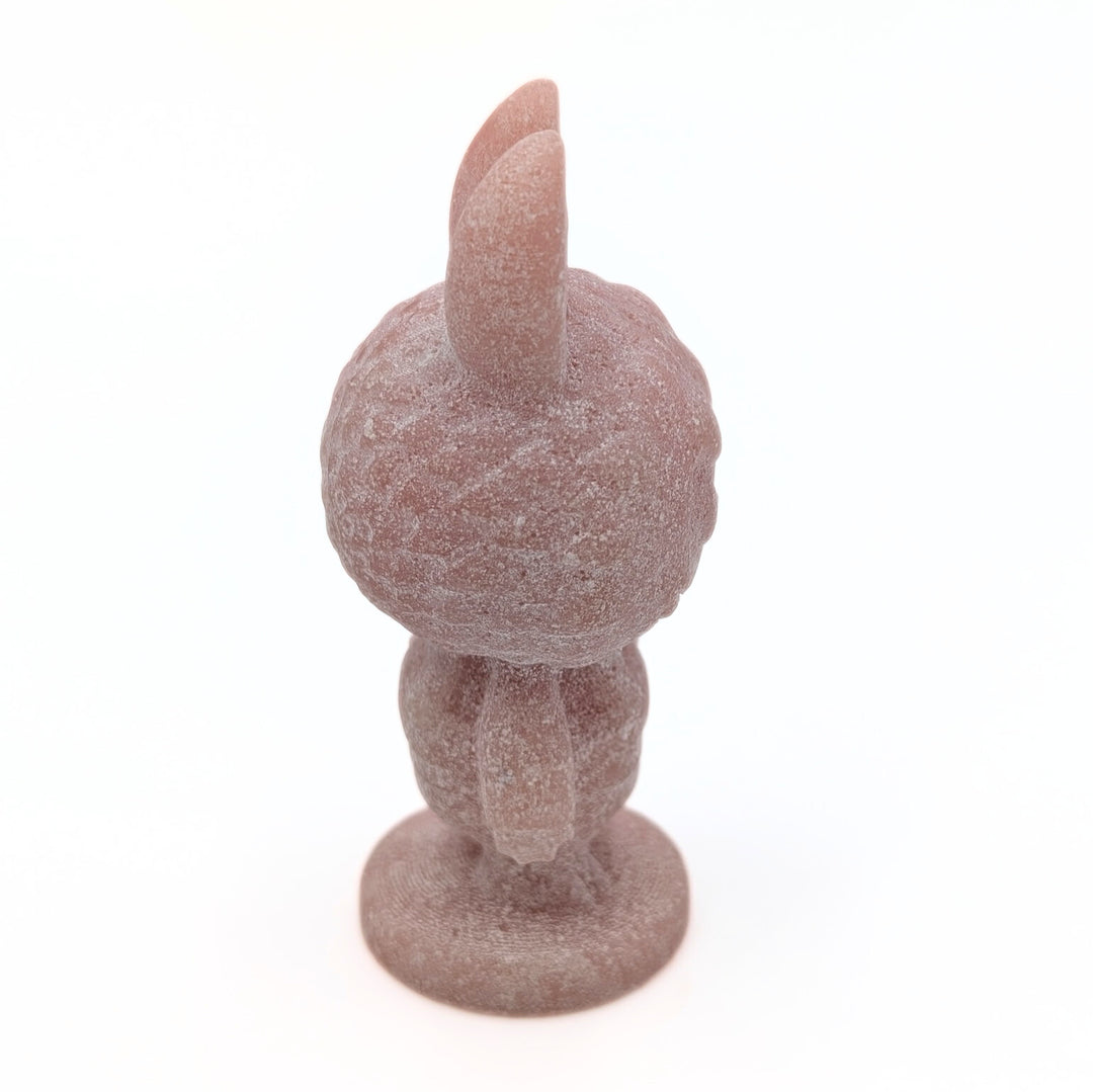 Pink Opal Labubu-Inspired Carved Figurine