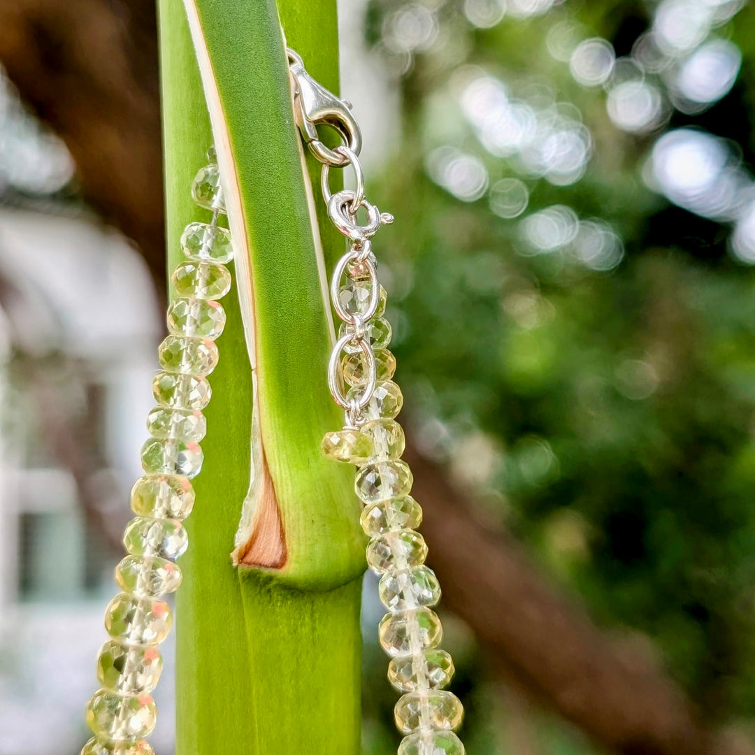 Heliodor Crystal Faceted Bracelet in Sterling Silver