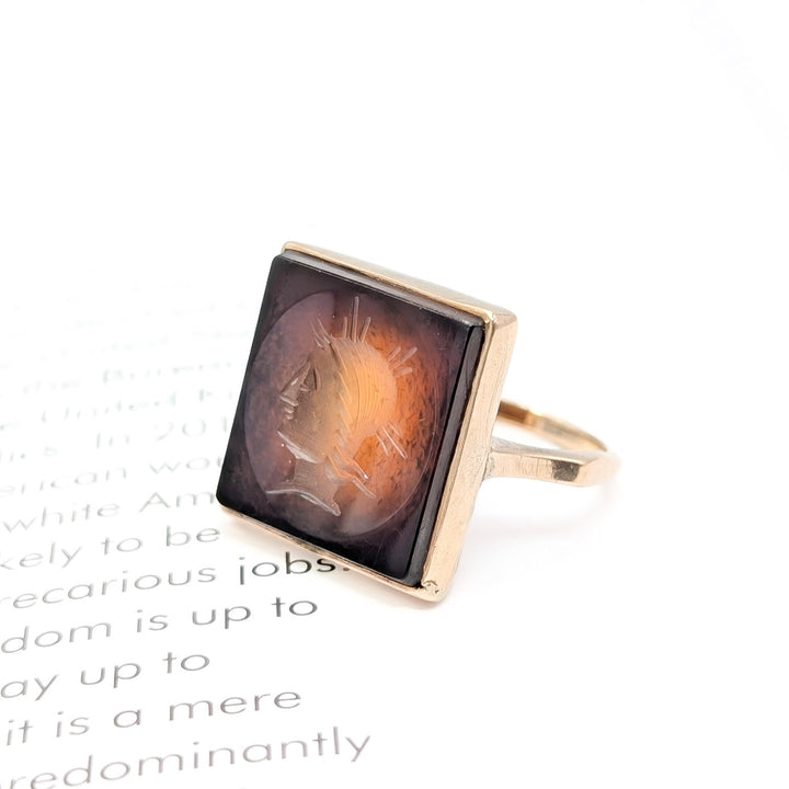 Vintage Sardonyx Ring in 10K Yellow Gold