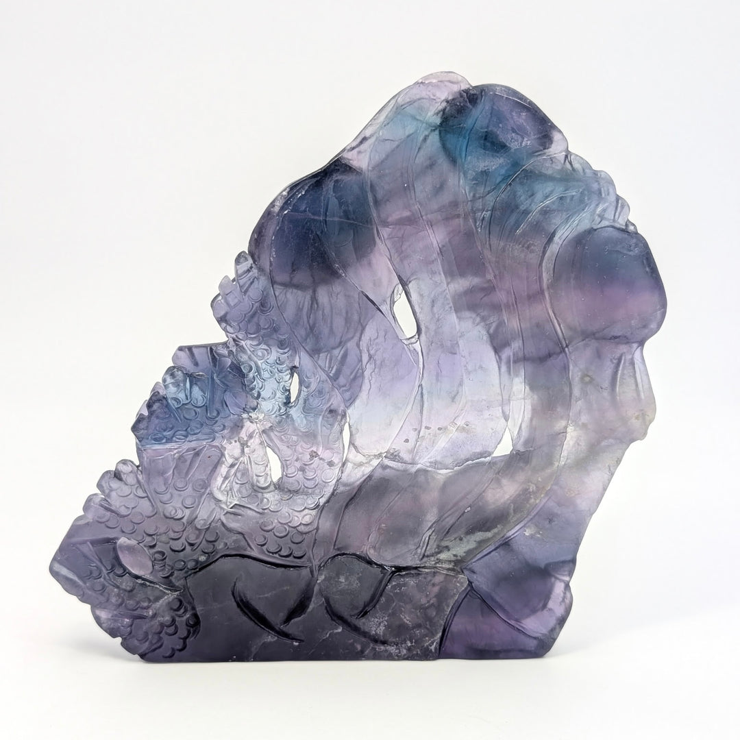 Rainbow Fluorite Jellyfish Carved Sculpture