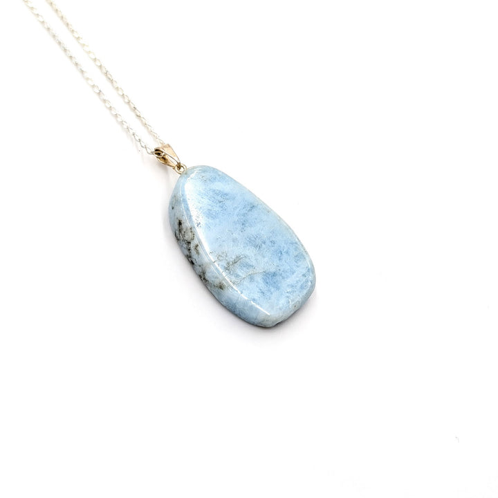 Aquamarine Freeform Necklace in Sterling Silver